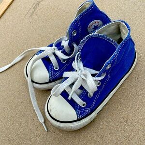 Kids blue converse high tops sneakers
